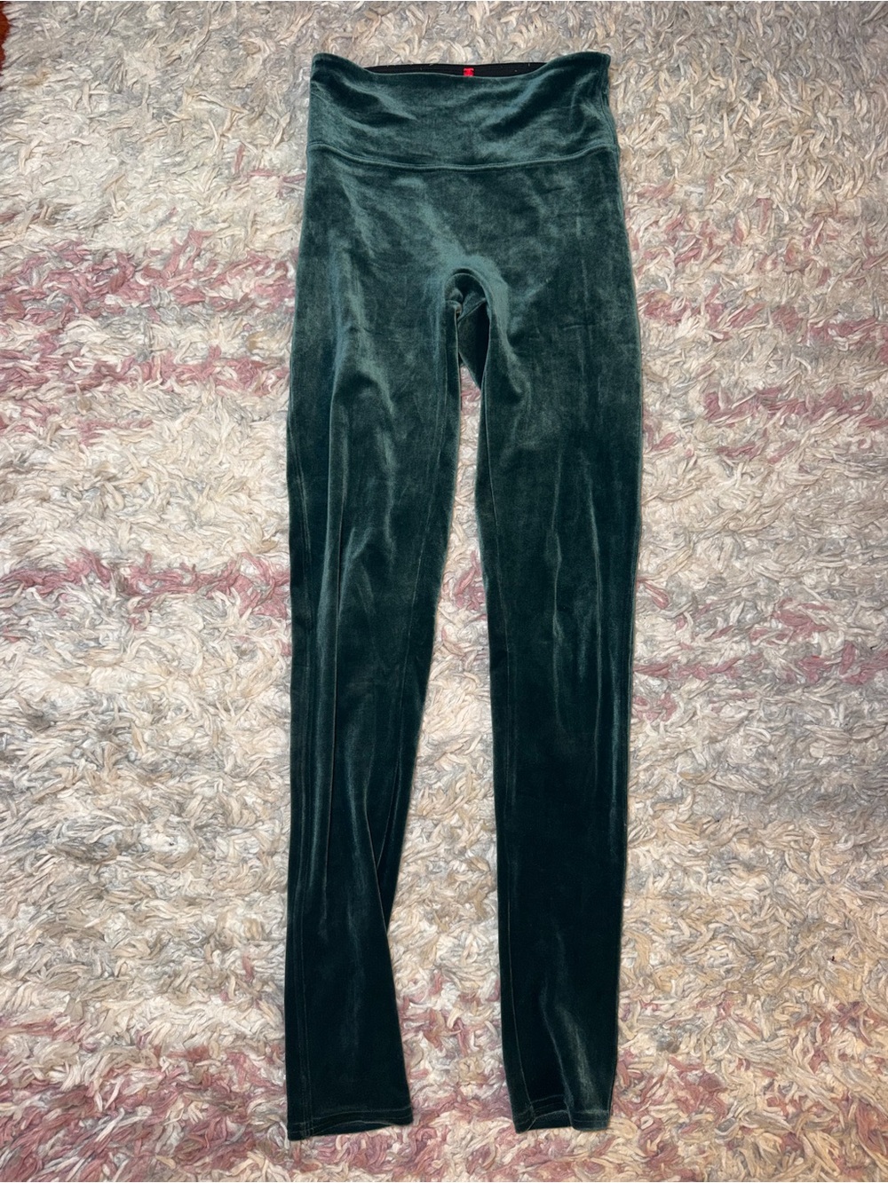 Spanx green velvet leggings S